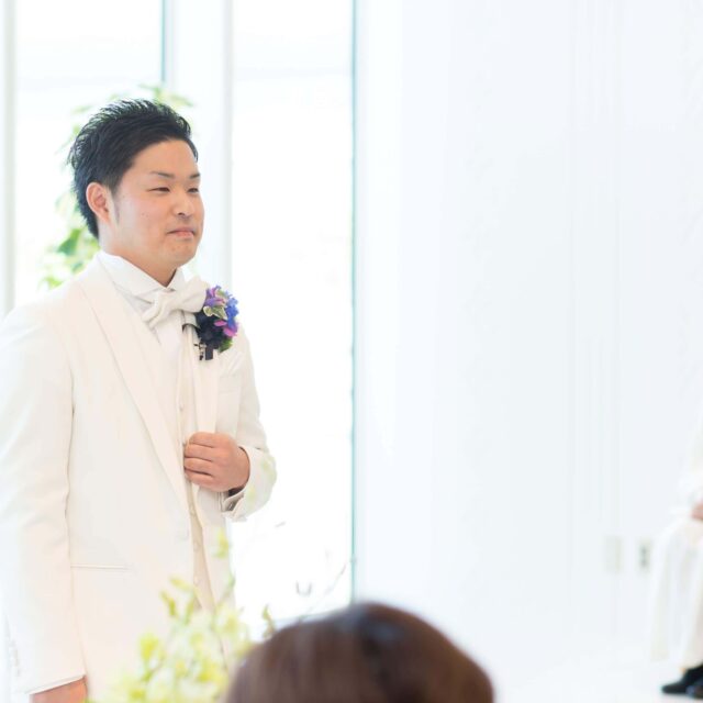 福岡　結婚式　ハカタギグランヒューリ　チャペル　教会式　タキシード