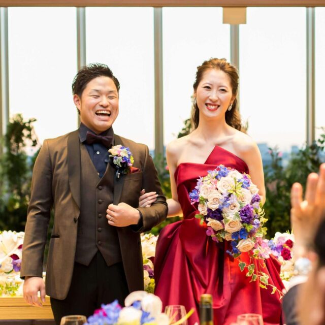 福岡　結婚式　ハカタギグランヒューリ　リュクスガーデン　披露宴　お色直し　カラードレス