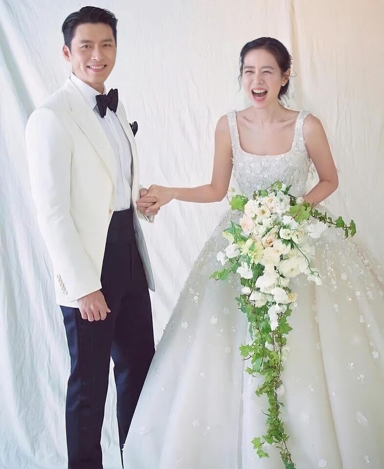 Son Ye-Jin in a private wedding ceremony wearing an Elie Saab Bridal Spring 2022 gown