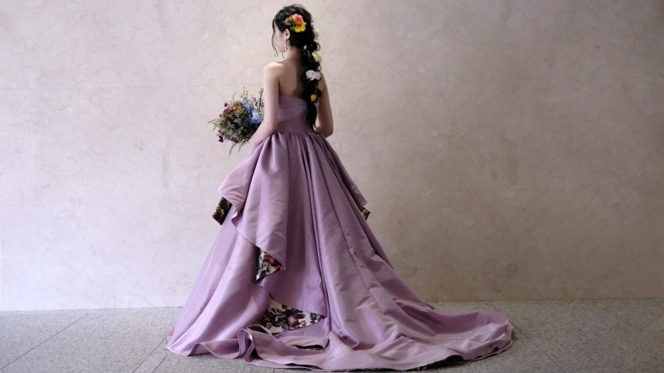 Fiore Bianca(フィオーレビアンカ)-オリジナルカラードレス-ボタニカル柄