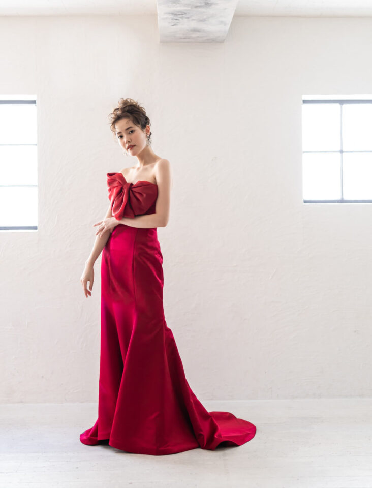 Fiore Biancaの赤いマーメイドカラードレス