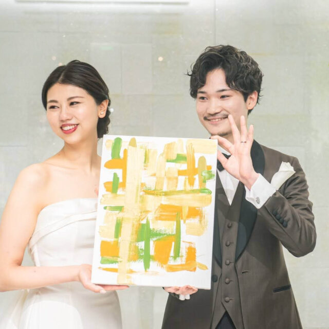 リストランテクボツ　福岡　結婚式　結婚証明書　キャンバスアート