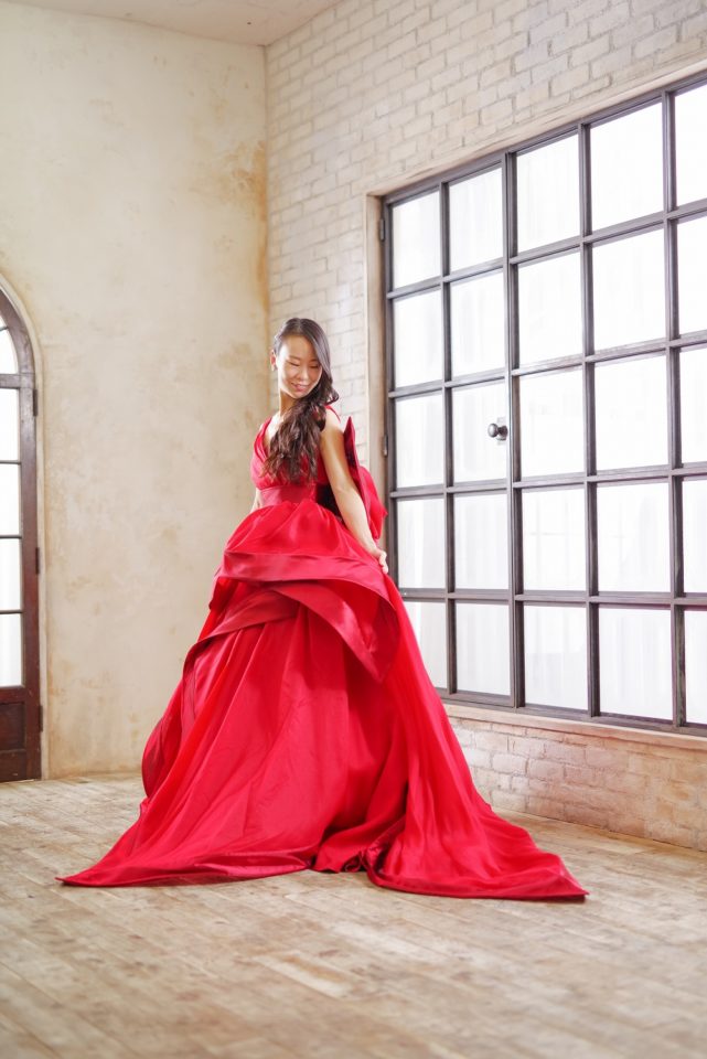 アントニオリーヴァ シルク 赤 カラードレス　