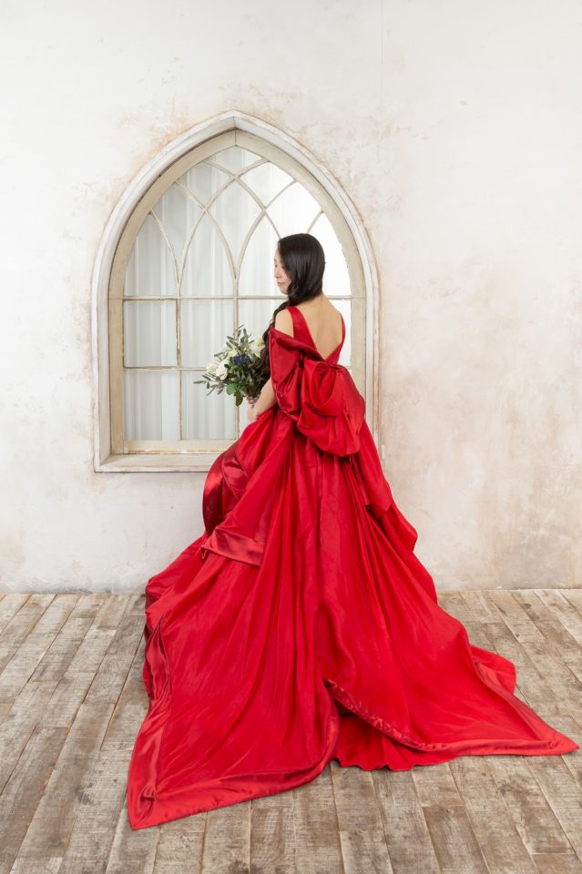 アントニオリーヴァ シルク 赤 カラードレス